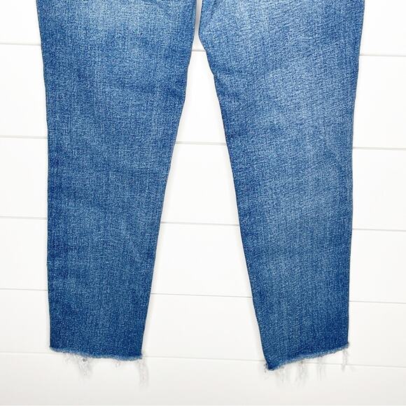 Pistola High Rise Distressed Raw Hem Stretch Skinny Jeans Medium Wash Size 25 - Picture 7 of 10